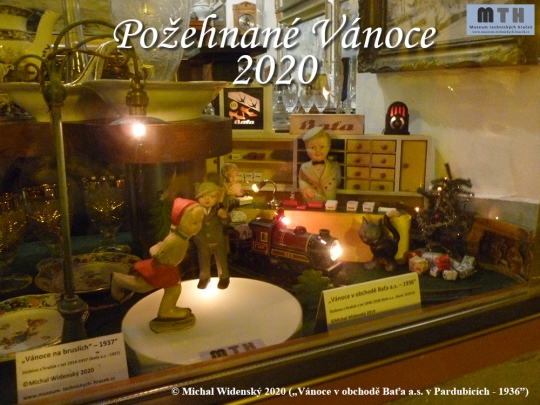 Vánoční výloha v Pardubicích "Vánoce v obchodě Baťa a.s.-1936"